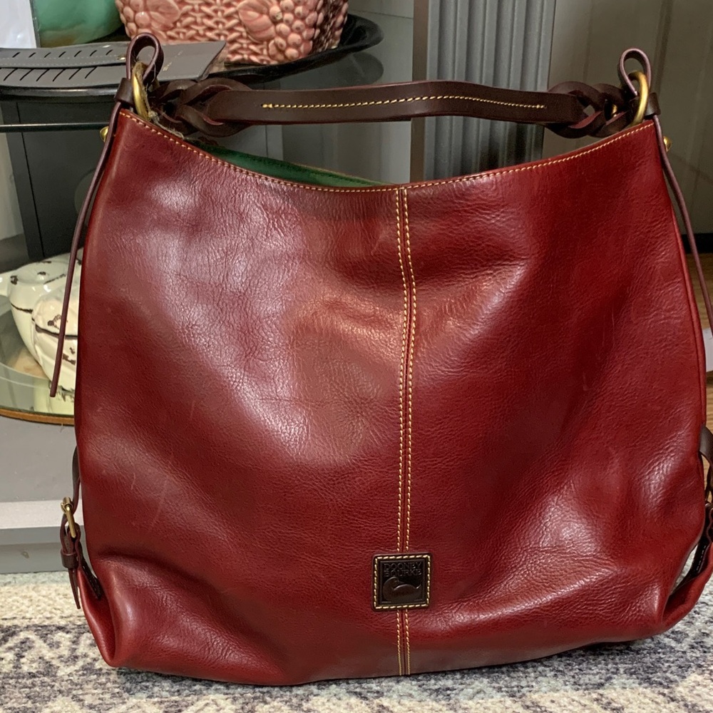 Dooney & Bourke Florentine Leather Twist Sac Shoulder Bag NWOT NEW QVC burgundy